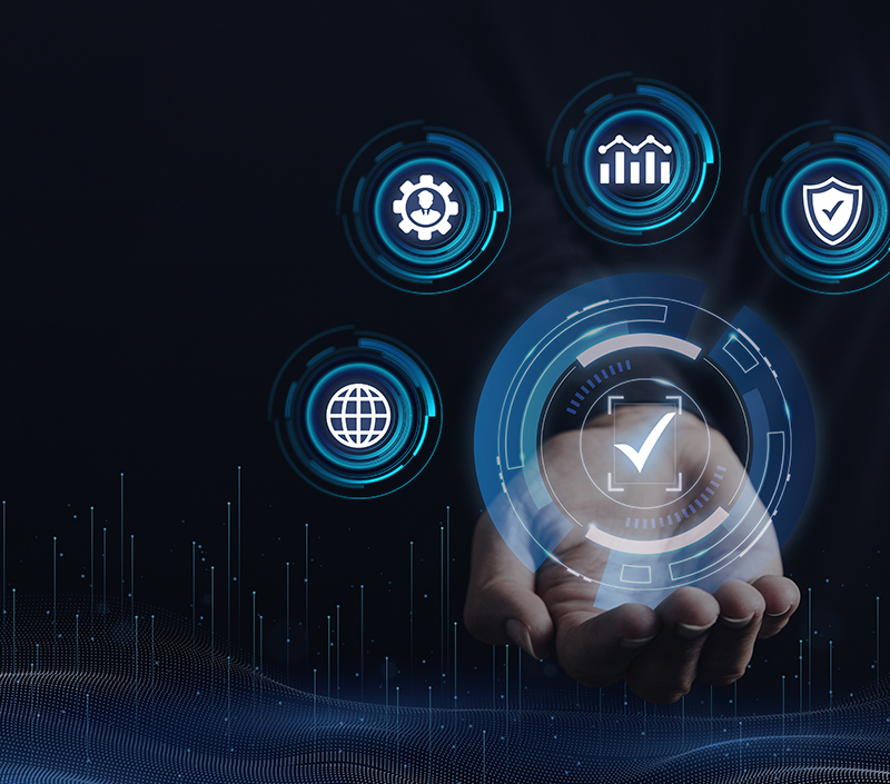 Illustration of connected IT services and security